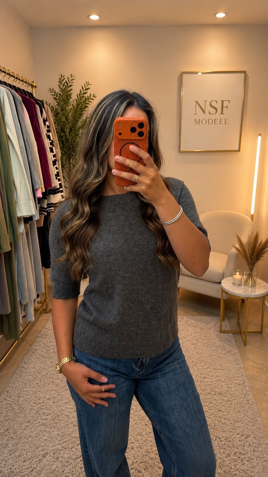 Pull Maille Douce Manches Courtes