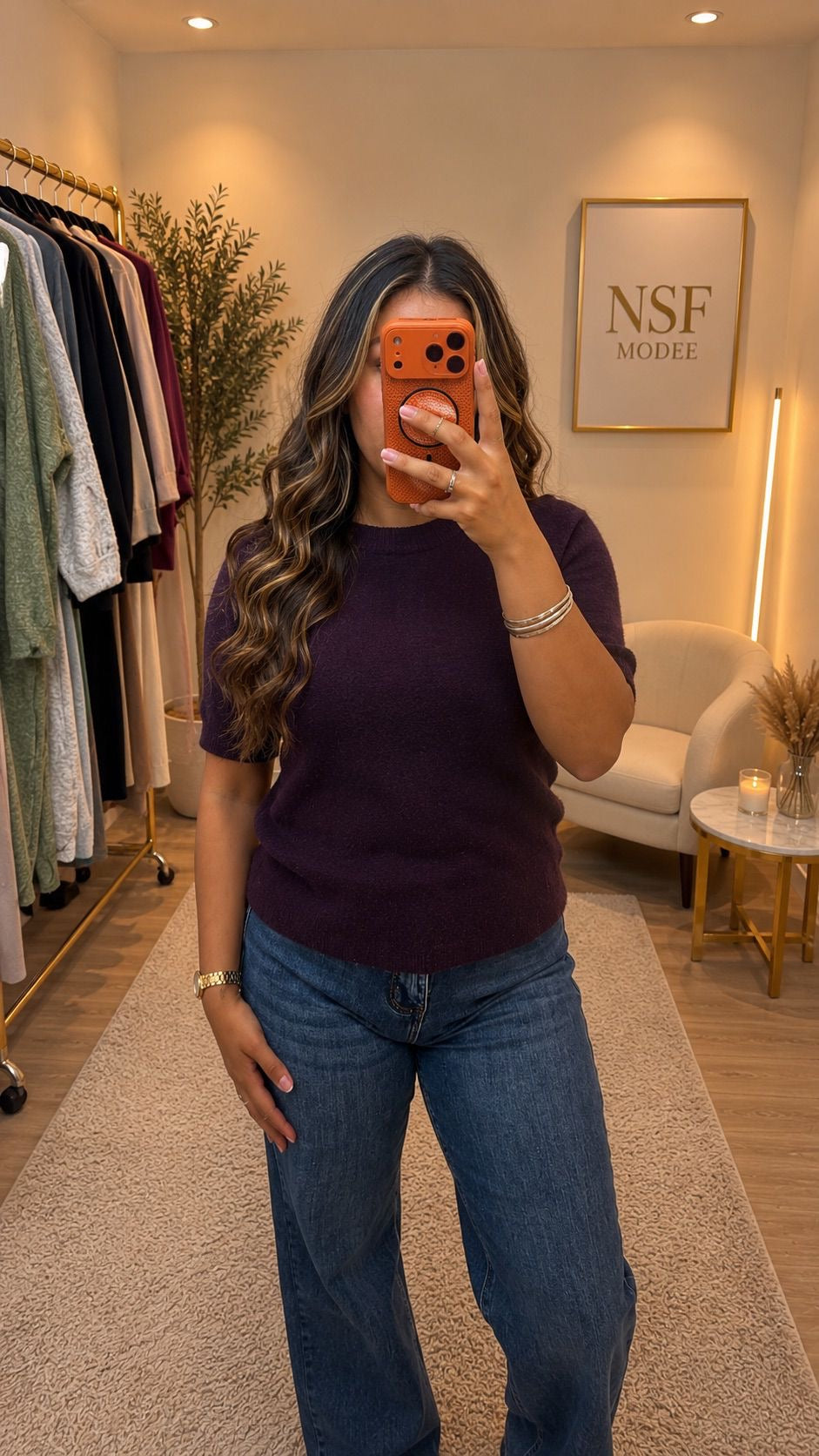Pull Maille Douce Manches Courtes