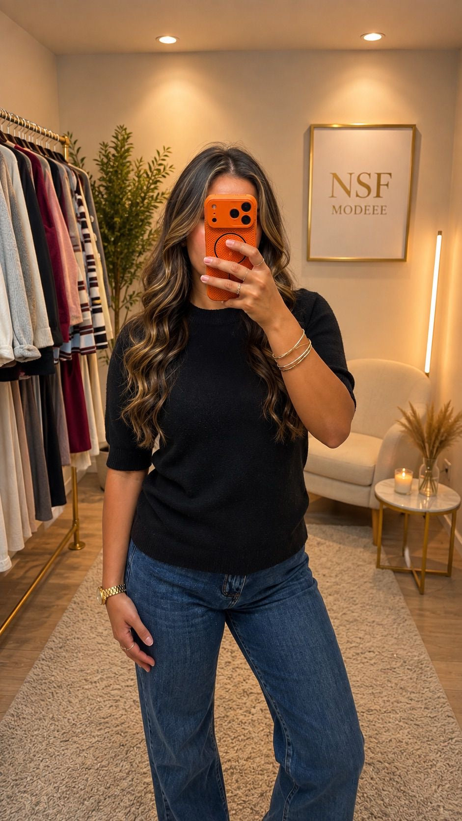 Pull Maille Douce Manches Courtes